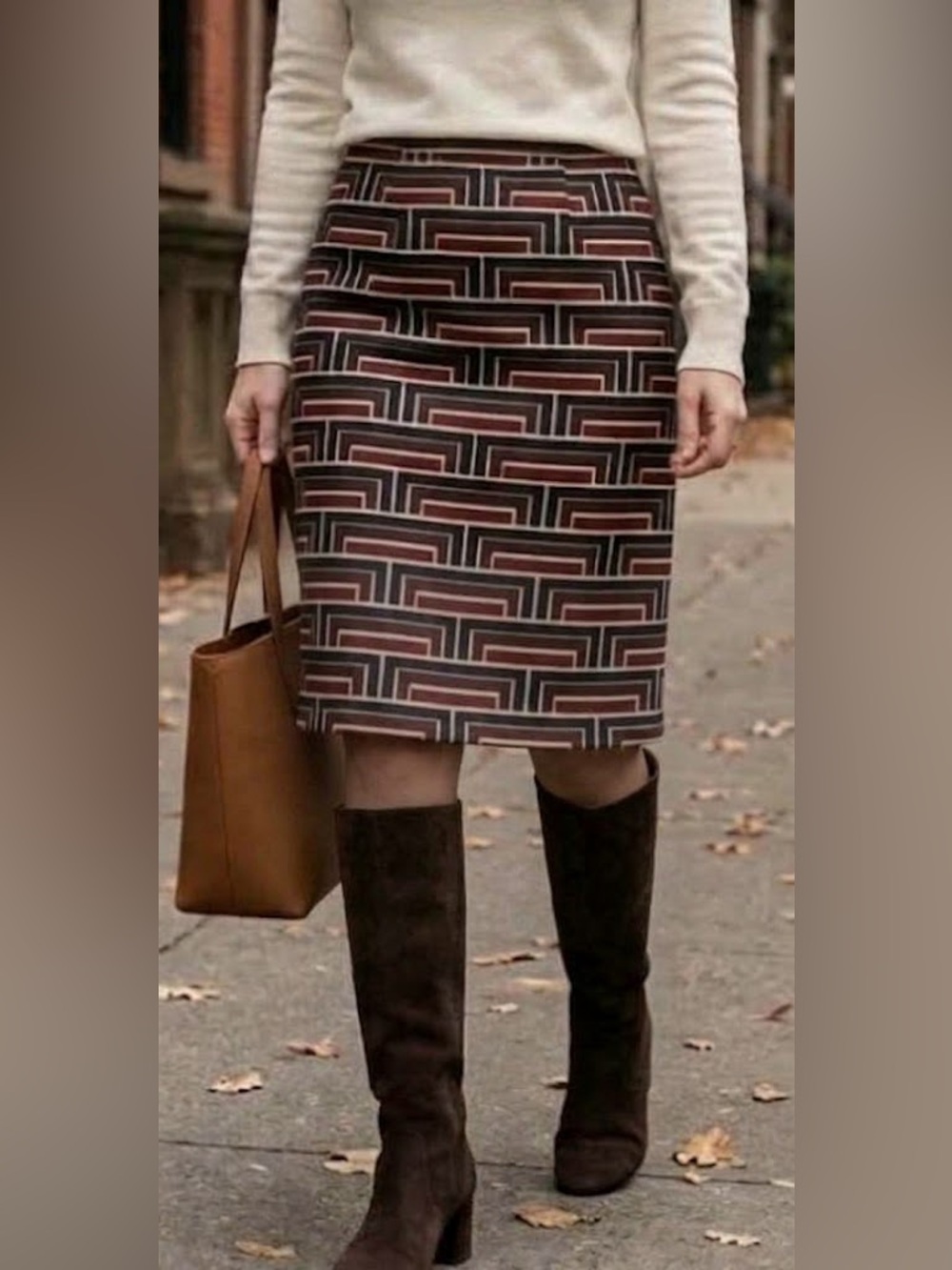 Kate Spade x Florence Broadhurst Geometric Print Midi Pencil Skirt